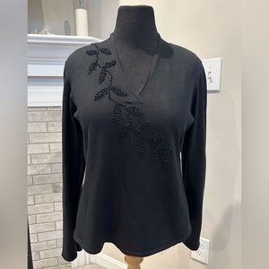 J.Jill Silk Sweater with Embroidery Detail